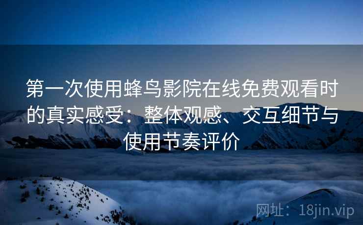 第一次使用蜂鸟影院在线免费观看时的真实感受：整体观感、交互细节与使用节奏评价