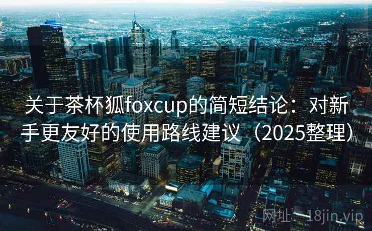 关于茶杯狐foxcup的简短结论：对新手更友好的使用路线建议（2025整理）  第2张